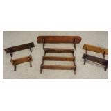 1288	LOT OF 6 ASSORTED PINE WALL HANGING SHELVES, LARGEST APPROXIMATELY 31 IN X 26 IN X 6 IN DEEP