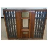 1291	ANTIQUE SADLER US POST OFFICE WINDOW FROM COUNTRY STORE W/BRASS PLATE, POSTAL CLERK WINDOW APPR