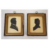 1305	PAIR OF FRAMED SILHOUETTES, ABRAHAM LINCOLN & MARY TODD LINCOLN, APPROXIMATELY 4 1/2 IN X 5 IN