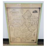 1313	1851 MAP OF HUNTERDON CO UNDER GLASS, SAMUEL C CORNELL, APPROXIMATELY 27 1/2 IN X 40 IN