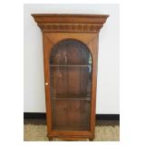 1320	OAK WALL CLOCK CASE, RETROFITTED FOR HANGING DISPLAY SHELF, APPROXIMATELY 20 IN X 8 IN X 45 IN 
