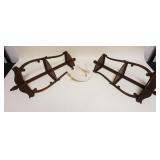 1326	LOT PAIR OF HANGING CORNER SHELVES, APPROXIMATELY 28 IN HIGH & LENOX SWAN