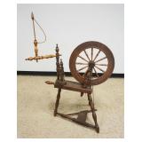 1235A	ANTIQUUE SPINNING WHEEL, APPROXIMATELY 49 IN H OVERALL, DIE STAMPED FL FETTER