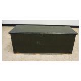 1278A	ANTIQUE PINE DOVETAILED BLANKET CHEST IN BLUE FINISH,  LID HAS OLD COTTER PIN HINGES, APPROXIM