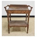 1286B	PRIMITIVE 1 DRAWER STAND WITH BACK SPLASH AND TOWEL BARS, APPROXIMATELY 29 IN X 14 IN X 33 IN