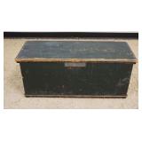 1290B	ANTIQUE PINE BLANKET CHEST IN BLUE FINISH, APPROXIMATELY 41 IN X 16 IN X 17 IN H