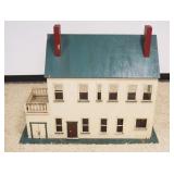 1233A	ANTIQUE HAND MADE WOOD DOLL HOUSE, APPROXIMATELY 48 IN X 19 IN X 39 IN