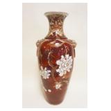 1005	LARGE SATSUMA VASE W/EMBOSSED LION HEAD SIDES, APPROXIMATELY 25 IN HIGH