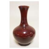 1016	CHINESE OXBLOOD VASE, APPROXIMATELY 15 IN HIGH