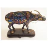 1027	CHINESE CLOISONNE WATER BUFFALO, SOME LOSS, APPROXIMATELY 14 IN X 5 IN X 10 IN HIGH OVERALL