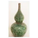 1039	ASIAN PORCELAIN DOUBLE GOURD VASE, CHARACTER MARKS ON BOTTOM, APPROXIMATELY 11 IN HIGH