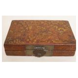 1050	CHINESE RED LACQUERED HINGED BOX