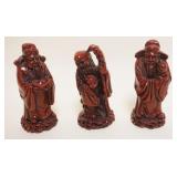 1060	GROUP OF 3 CHINESE RESIN FIGURES, EACH APPROXIMATELY 6 IN HIGH