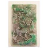 1070	INTRICATELY CARVED JADE PANEL W/IMAGES OF A HORSE & BIRD, APPROXIMATELY 3 1/4 IN X 5 1/4 IN