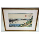1089	JAPANESE WOOD  BLOCK PRINT APPROXIMATELY 14 IN X 19 IN OVERALL