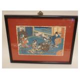 1091	JAPANESE WOOD  BLOCK PRINT APPROXIMATELY 19 1/2 IN X 15 IN OVERALL