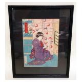 1092	JAPANESE WOOD  BLOCK PRINT APPROXIMATELY 12 IN X 15 IN OVERALL