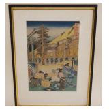 1094	JAPANESE WOOD  BLOCK PRINT APPROXIMATELY 11 IN X 16 IN OVERALL