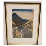 1095	JAPANESE WOOD  BLOCK PRINT APPROXIMATELY 11 IN X 16 IN OVERALL