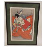 1098	JAPANESE WOOD  BLOCK PRINT APPROXIMATELY 15 IN X 21 IN OVERALL