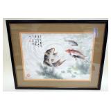 1101	JAPANESE WOOD  BLOCK PRINT APPROXIMATELY 19 IN X 24 IN OVERALL