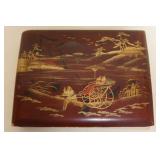 1116	LACQUERED CHINESE PHOTO ALBUM WITH MANY EARLY PHOTOS, APPROXIMATELY 9 IN X 7 IN, PHOTOS ANOTATE