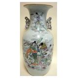 1117	CHINESE PORCELAIN VASE WITH IMAGES OF WOMEN AND WRITING ON BACK, APPROXIMATELY 18 IN H