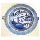 1127	CHINESE CANTON PORCELAIN WARMING DISH, APPROXIMATELY 10 IN X 2 IN