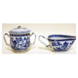 1135	CHINESE CANTON  CREAMER AND COVERED SUGAR, APPROXIMATELY 6 IN H
