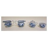 1139	CHINESE CANTON PORCELAIN GROUP OF 4 CREAMERS AND SUGARS, LARGEST APPROXIMATELY 3 IN
