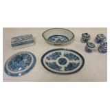 1146	CHINESE CANTON PORCELAIN ASSORTED GROUP INCLUDING APPROXIMATELY 11 1/4 IN X 9 IN X 3 IN TUREEN,