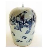 1152	CHINESE BLUE AND WHITE PORCELAIN GINGER JAR, APPROXIMATELY 14 IN H