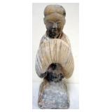 1163	CHINESE TERRACOTTA FIGURE OF WOMAN KNEELING, APPROXIMATELY 13 1/2 IN 