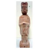 1166	CHINESE TERRACOTTA FIGURE OF EMPORER, APPROXIMATELY 23 IN H