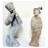 1172	CHINESE TERRACOTTA - 2 FIGURES, TALLEST APPROXIMATELY 17 IN H