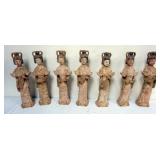 1177	CHINESE TERRACOTTA - 7 FIGURES EACH PLAYING MUSICAL INSTRUMENT, TALLEST APPROXIMATELY 18 IN H