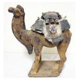 1187	CHINESE TERRACOTTA FIGURE OF CAMEL WITH REMOVABLE SADDLE, APPROXIMATELY 16 IN X 7 IN X 17 IN H