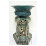 1206	CHINESE GLAZED TERRACOTTA PEDISTAL, APPROXIMATELY 14 IN X 23 IN