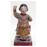 1235	CARVED WOOD POLYCHROME ASIAN FIGURE OF A WOMAN, APPROXIMATELY 8 1/2 IN H