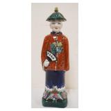 1262	CHINESE PORCELAIN FIGURE OF MAN, CHARACTER MARKS ON BASE, APPROXIMATELY 10 1/2 IN HIGH