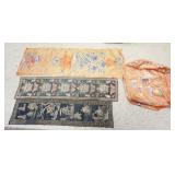 1281	GROUP OF ASSORTED ASIAN TEXTILES INCLUDING EMBROIDERED SILK, LARGEST PIECE APPROXIMATELY 61 IN 