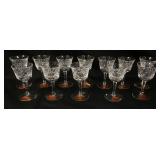 1001	12 GORHAM LEAD CRYSTAL CORDIALS, DIAMOND CUT, EACH APPROXIMATELY 3 3/4 IN