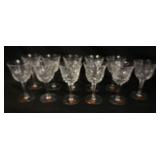 1002	12 GORHAM LEAD CRYSTAL WINES, DIAMOND CUT, EACH APPROXIMATELY 5 1/2 IN HIGH