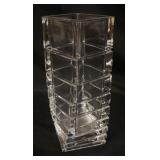 1004	ROSENTHAL CRYSTAL MODERNIST STUDIO LINE VASE, APPROXIMATELY 3 1/2 IN SQUARE X 9 IN HIGH