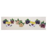 1013	9 ASSORTED GERMAN PORCELAIN FLORAL PLACE CARD HOLDERS, APPROXIMATELY 3 IN HIGH