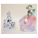 1018	ROYAL DOULTON & GEROLD PORCELLAN FIGURES, TALLEST APPROXIMATELY 8 IN HIGH