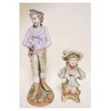 1029	2 ANTIQUE BISQUE STATUES, LARGEST APPROXIMATELY 17 IN HIGH