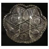 1054	BRILLIANT CUT GLASS BOWL, APPROXIMATELY 8 1/2 IN X 3 IN HIGH