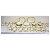 1059	LIMOGES CHINA DINNERWARE, MONGRAMED, APPROXIMATELY 66 PIECES, 8-5 1/4 IN PLATES, 7-8 1/2 IN PLA