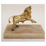 1066	BRONZE BULL ON MARBLE BASE, APPROXIMATELY 4 IN X 6 IN X 5 IN HIGH